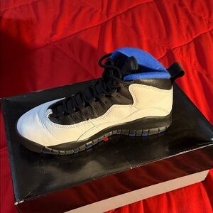 Jordan Women's Sneakers in White, Black, and Blue